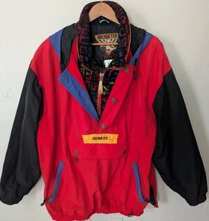 Vtg Obermeyer Ski Jacket 90s Snow Outdoor Aztec Retro Colorblock Mens XLT Tall